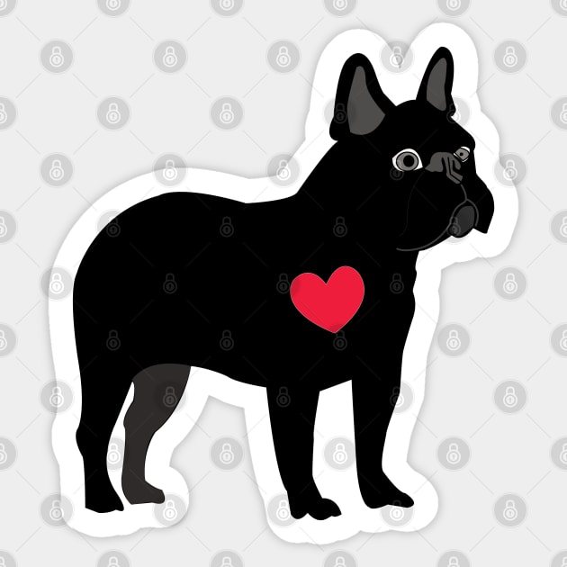 Black French Bulldog Sticker by DickinsonDesign